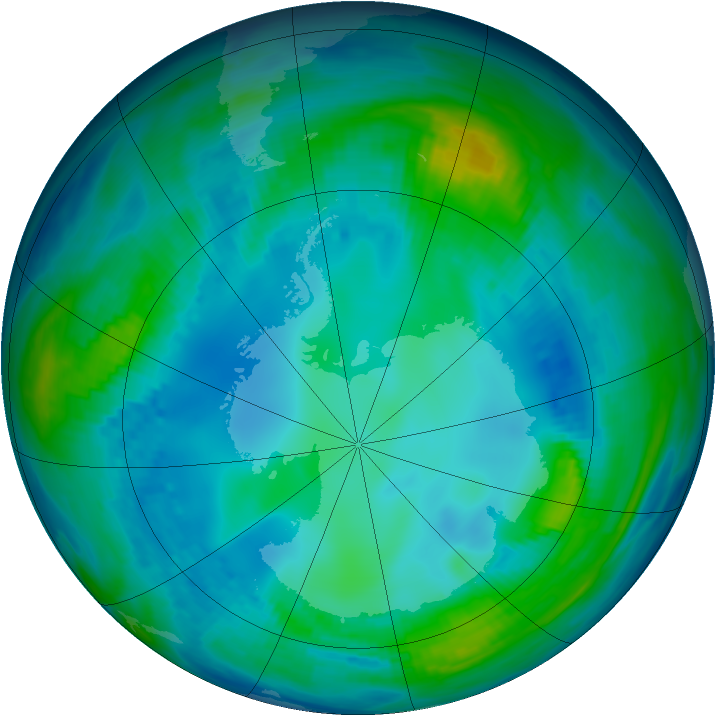 Antarctic ozone map for 11 May 1998